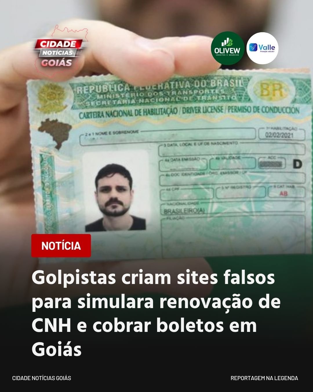Golpistas criam sites falsos para simulara renovação de CNH e cobrar boletos em Goiás