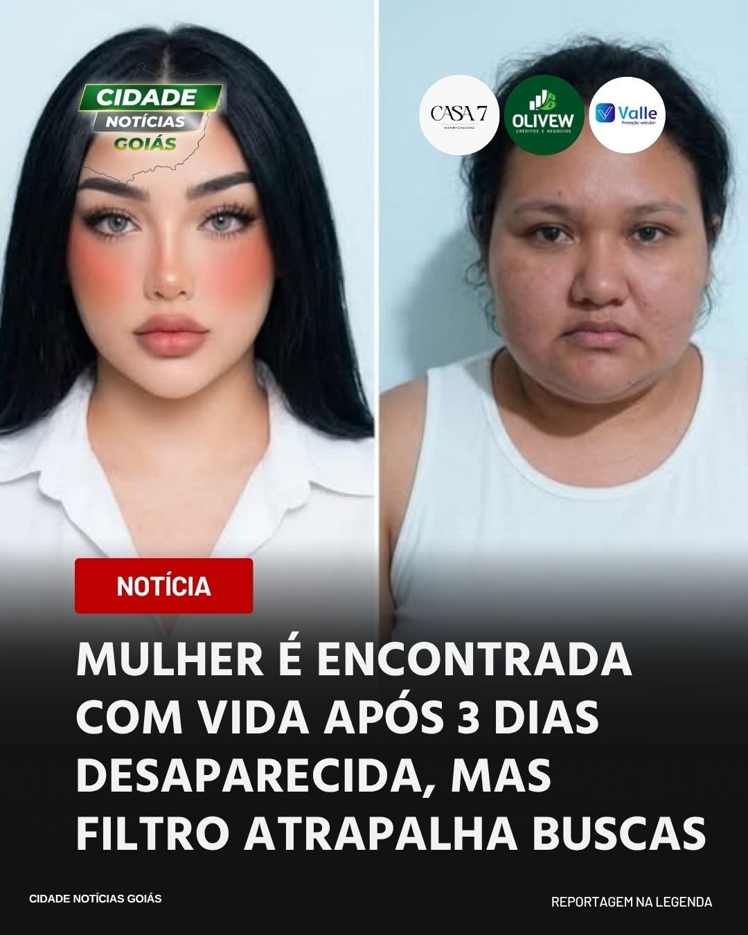 MULHER É ENCONTRADA COM VIDA APÓS 3 DIAS DESAPARECIDA, MAS FILTRO ATRAPALHA BUSCAS