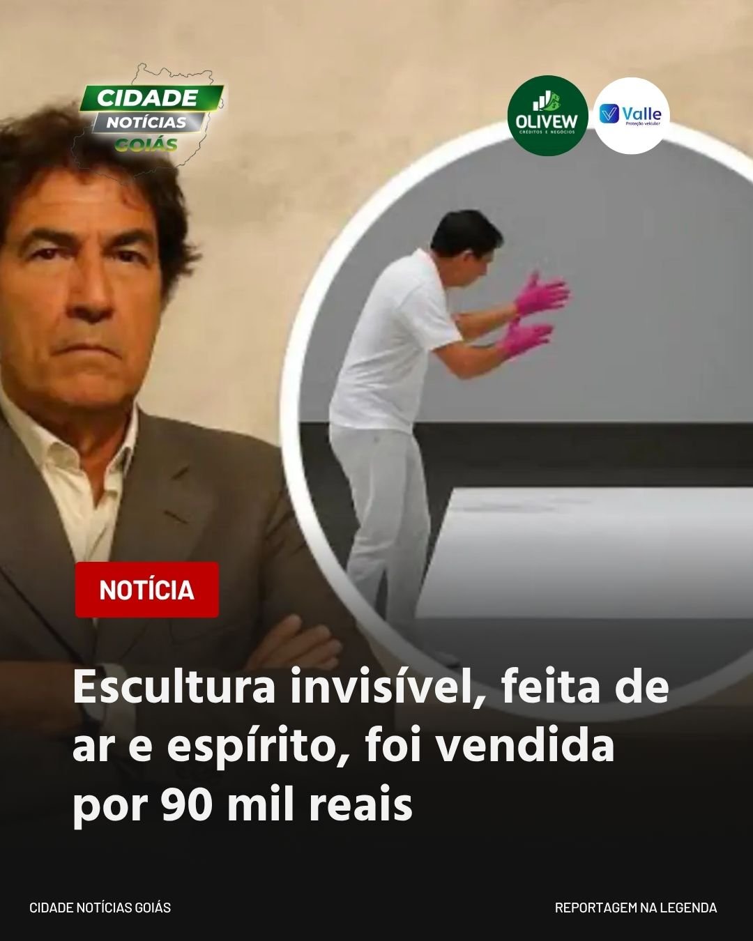 Escultura invisível, feita de ar e espírito, foi vendida por 90 mil reais