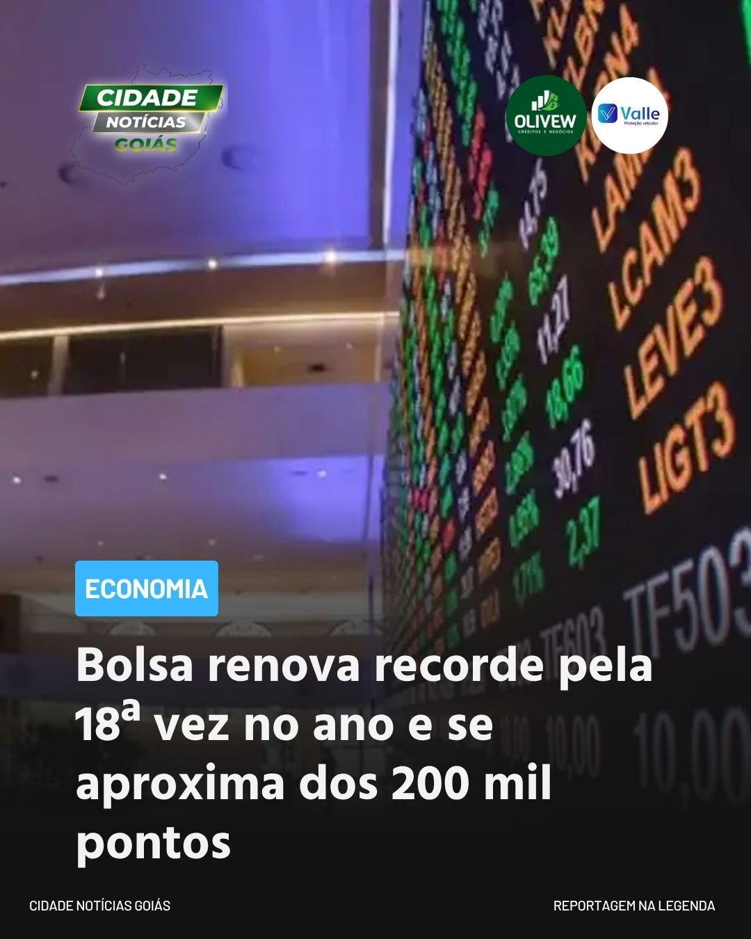 Bolsa renova recorde pela 18ª vez no ano e se aproxima dos 200 mil pontos