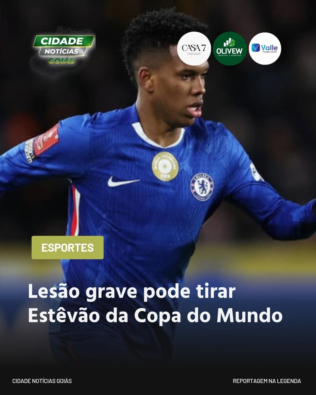 Lesão grave pode tirar Estêvão da Copa do Mundo