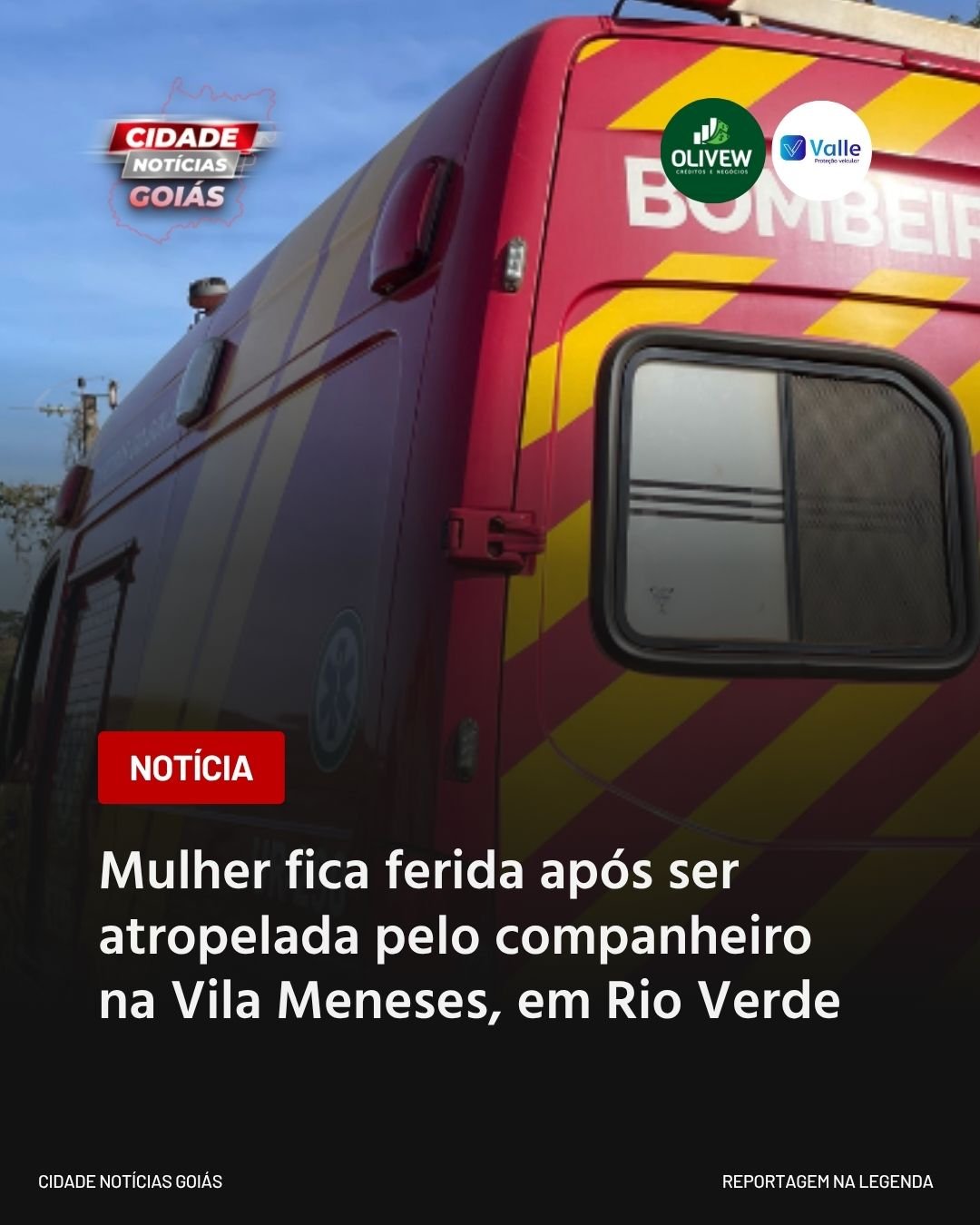 Mulher fica ferida após ser atropelada pelo companheiro na Vila Meneses, em Rio Verde
