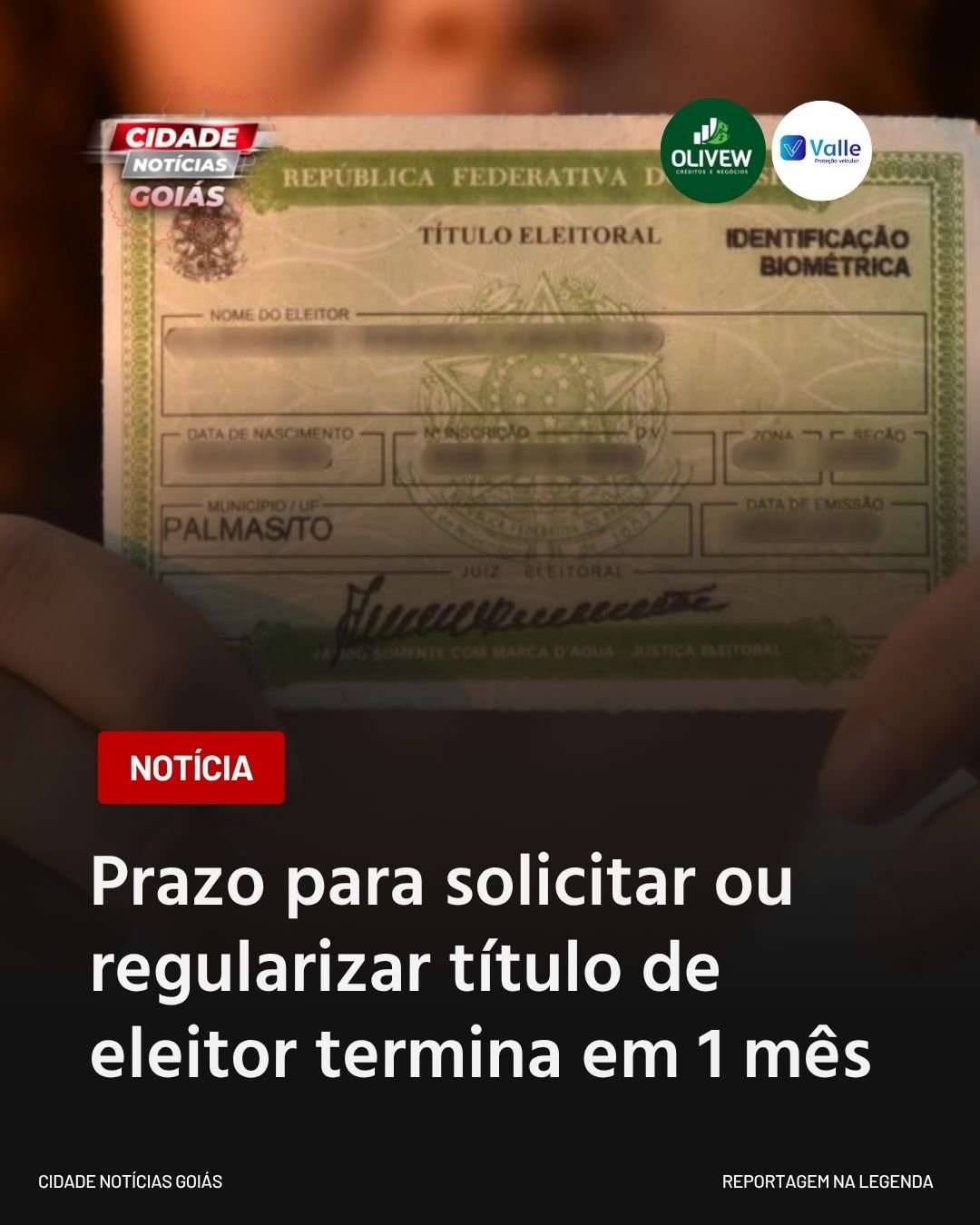 Prazo para solicitar ou regularizar título de eleitor termina em 1 mês.